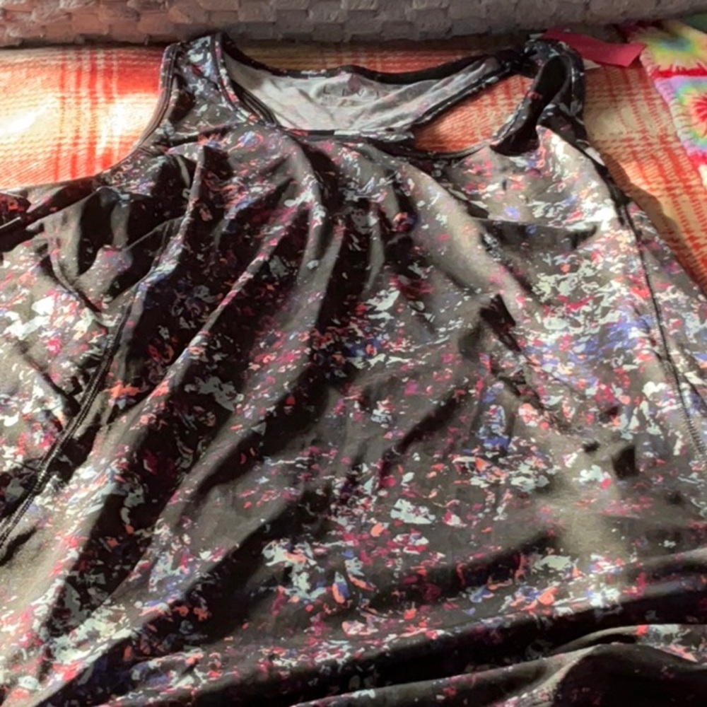 Women's Black and Pink Sleeveless Top